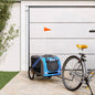 vidaXL Remorque de vélo pour animaux de compagnie bleu et gris