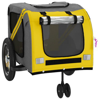 vidaXL Remorque de vélo pour animaux de compagnie jaune et noir