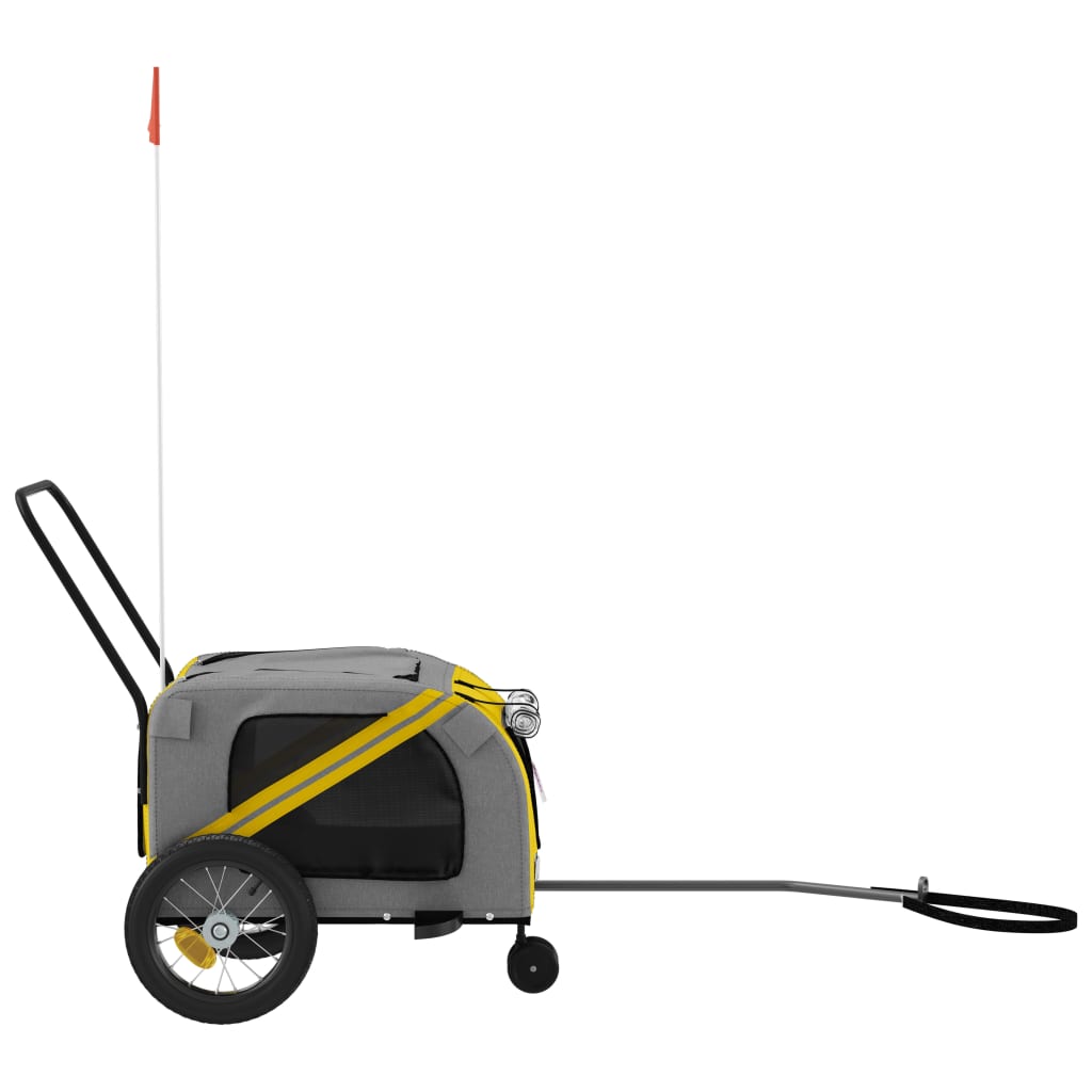 vidaXL Remorque de vélo pour animaux de compagnie jaune et noir