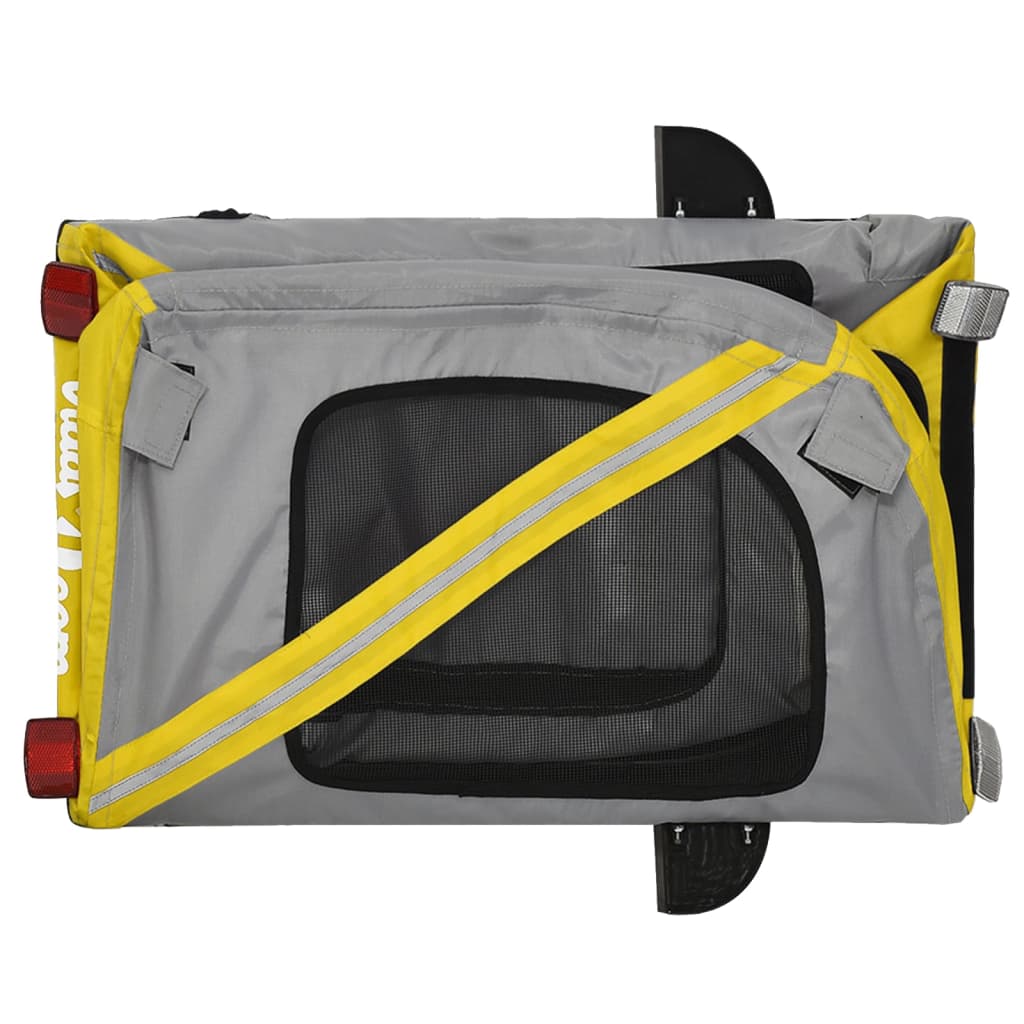 vidaXL Remorque de vélo pour animaux de compagnie jaune et noir
