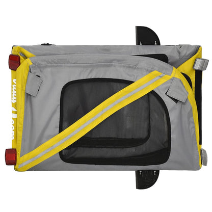 vidaXL Remorque de vélo pour animaux de compagnie jaune et noir