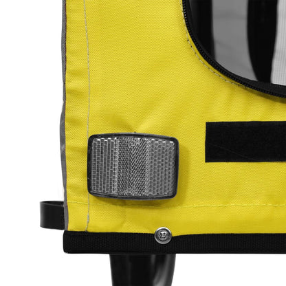 vidaXL Remorque de vélo pour animaux de compagnie jaune et noir