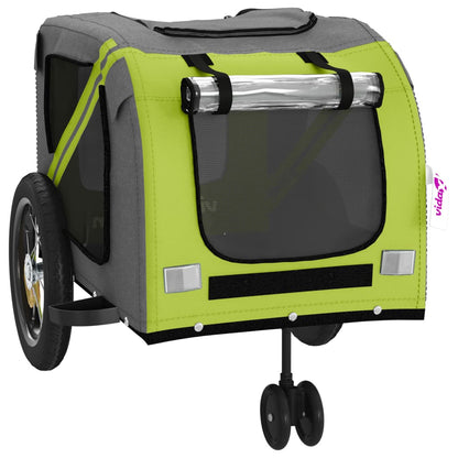 vidaXL Remorque de vélo pour animaux de compagnie vert et noir