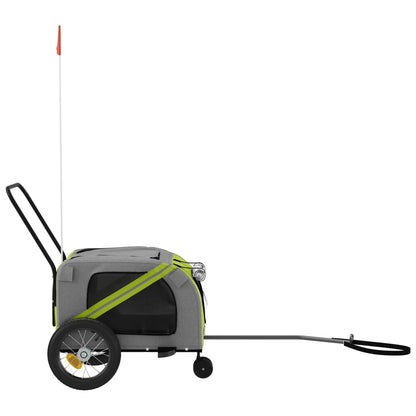 vidaXL Remorque de vélo pour animaux de compagnie vert et noir