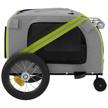 vidaXL Remorque de vélo pour animaux de compagnie vert et noir
