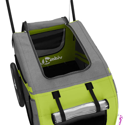 vidaXL Remorque de vélo pour animaux de compagnie vert et noir