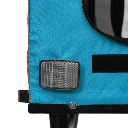 vidaXL Remorque de vélo pour animaux de compagnie bleu et gris