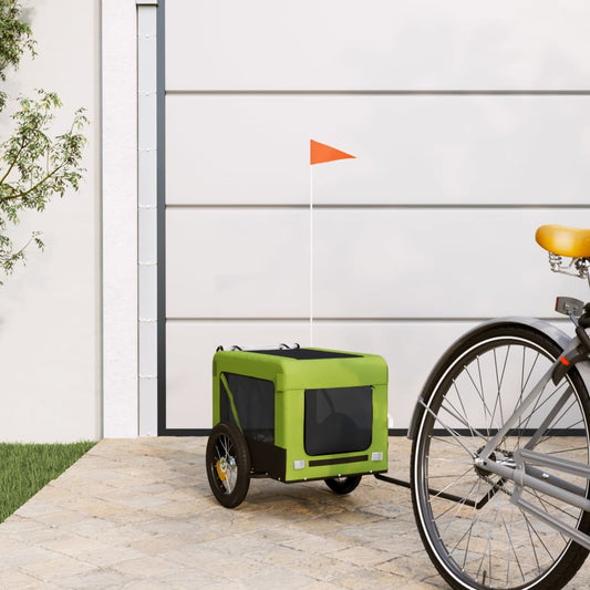 vidaXL Remorque de vélo pour animaux de compagnie vert et noir