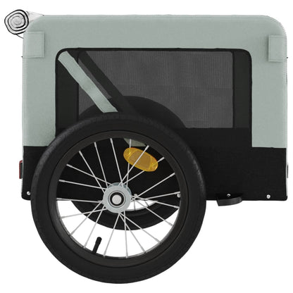 vidaXL Remorque de vélo pour animaux de compagnie gris et noir