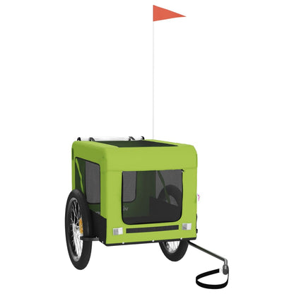 vidaXL Remorque de vélo pour animaux de compagnie vert et noir