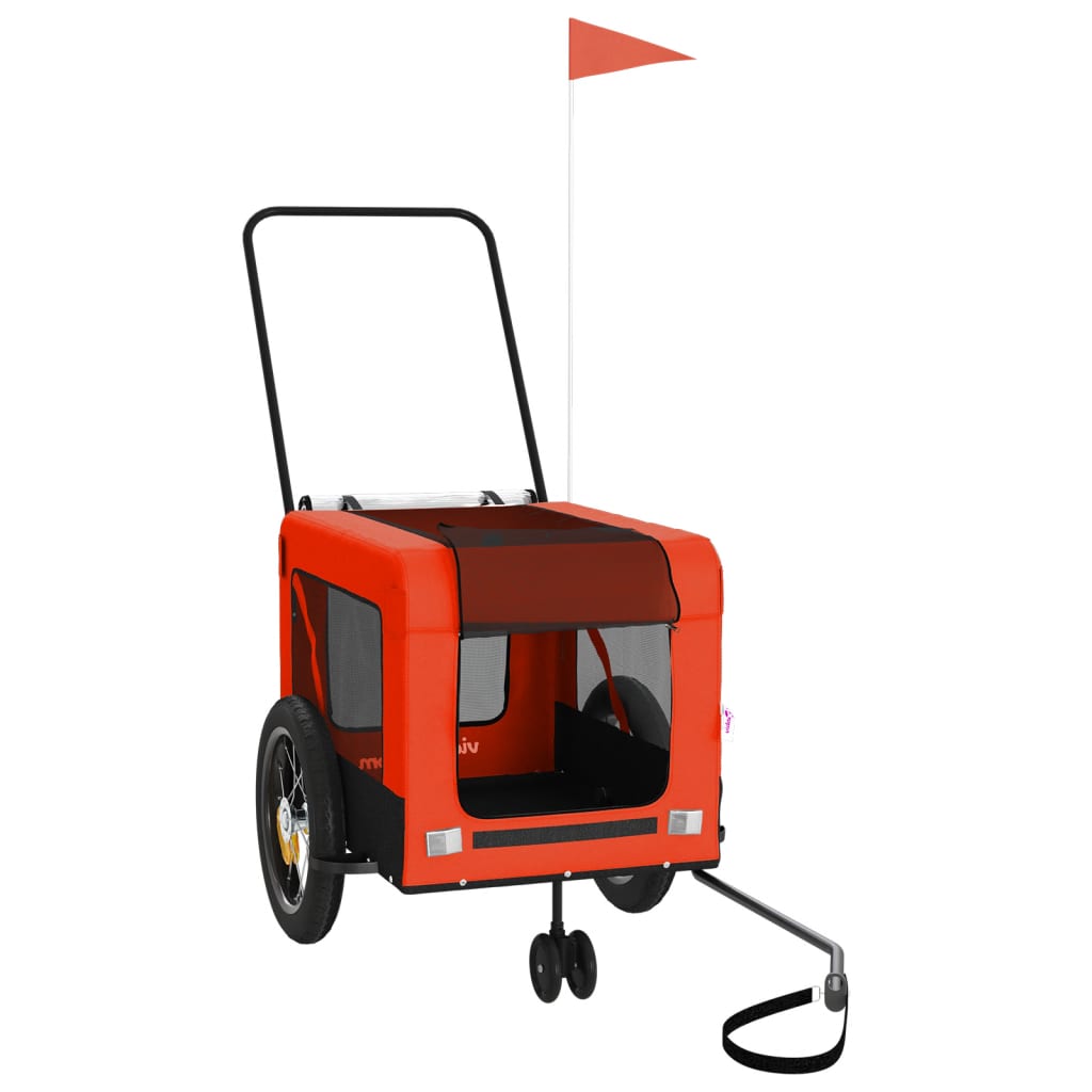 vidaXL Remorque de vélo pour animaux de compagnie orange et noir