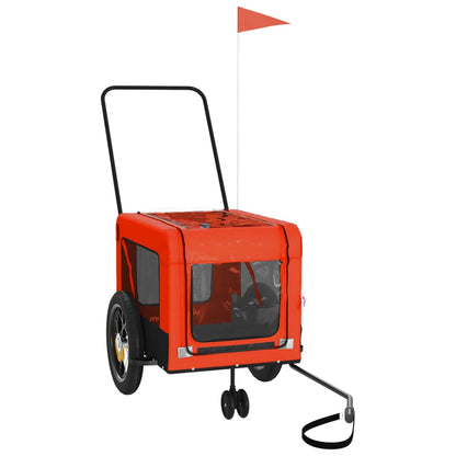 vidaXL Remorque de vélo pour animaux de compagnie orange et noir