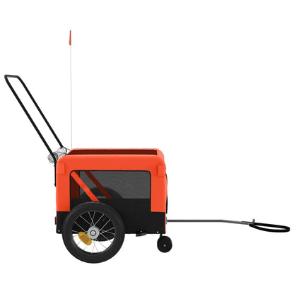 vidaXL Remorque de vélo pour animaux de compagnie orange et noir