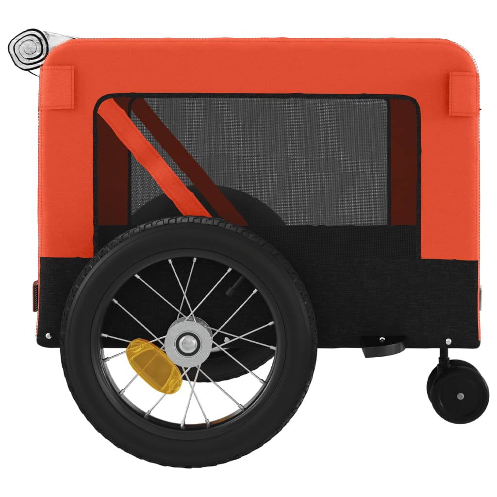 vidaXL Remorque de vélo pour animaux de compagnie orange et noir