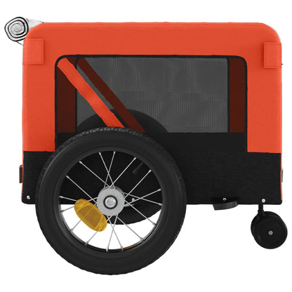 vidaXL Remorque de vélo pour animaux de compagnie orange et noir