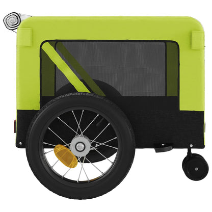vidaXL Remorque de vélo pour animaux de compagnie vert et noir