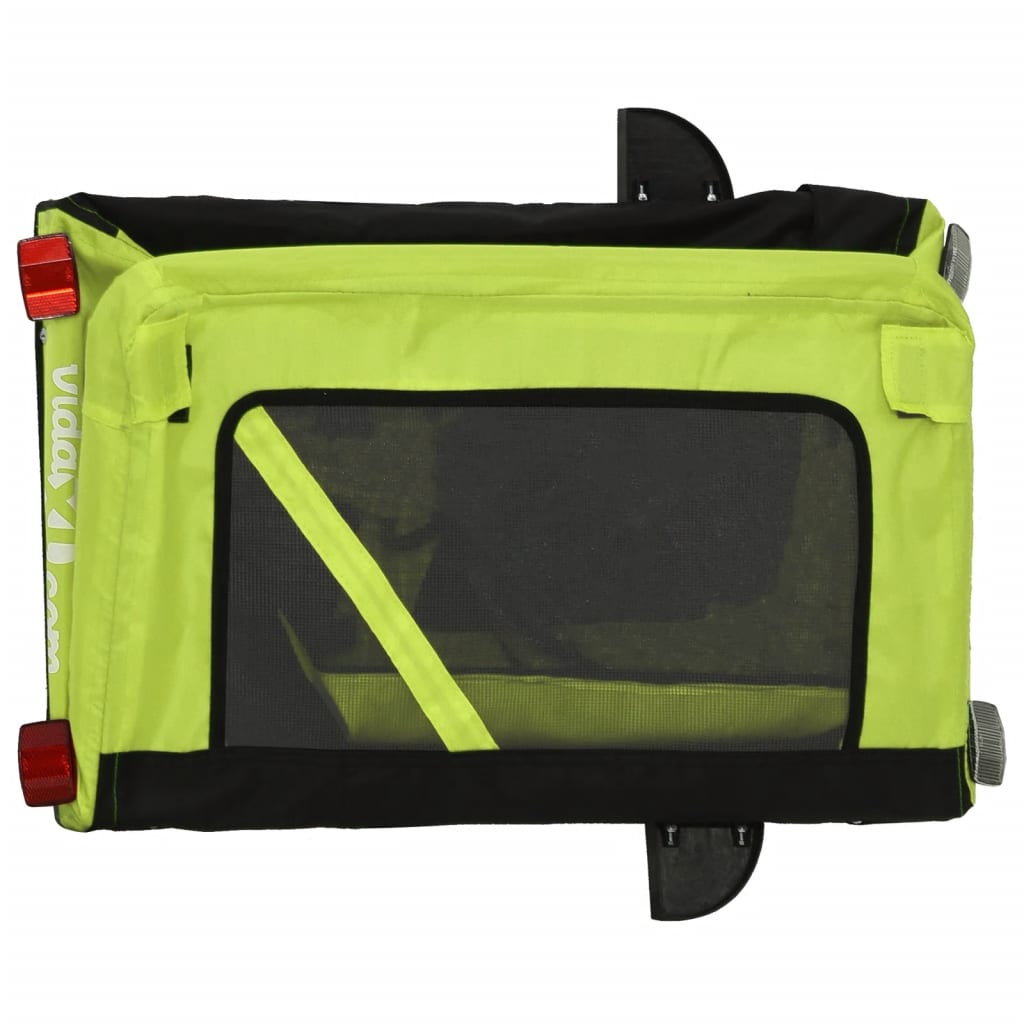 vidaXL Remorque de vélo pour animaux de compagnie vert et noir