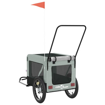 vidaXL Remorque de vélo pour animaux de compagnie gris et noir