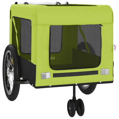 vidaXL Remorque de vélo pour animaux de compagnie vert et noir