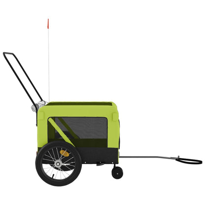 vidaXL Remorque de vélo pour animaux de compagnie vert et noir