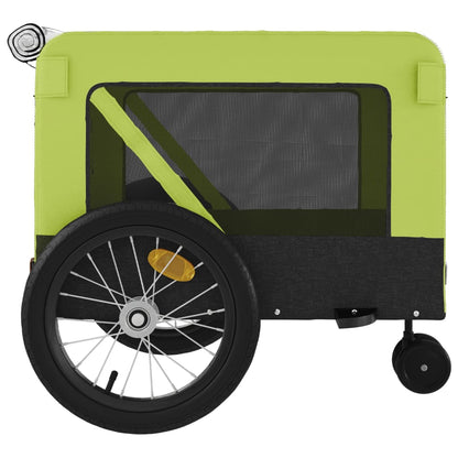 vidaXL Remorque de vélo pour animaux de compagnie vert et noir