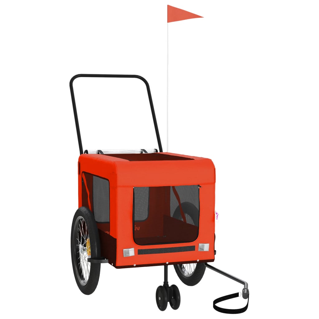 vidaXL Remorque de vélo pour animaux de compagnie orange et noir
