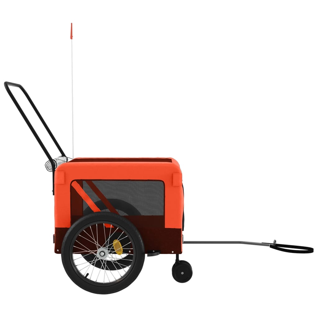 vidaXL Remorque de vélo pour animaux de compagnie orange et noir