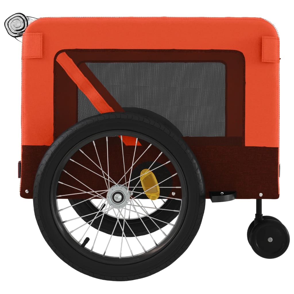 vidaXL Remorque de vélo pour animaux de compagnie orange et noir