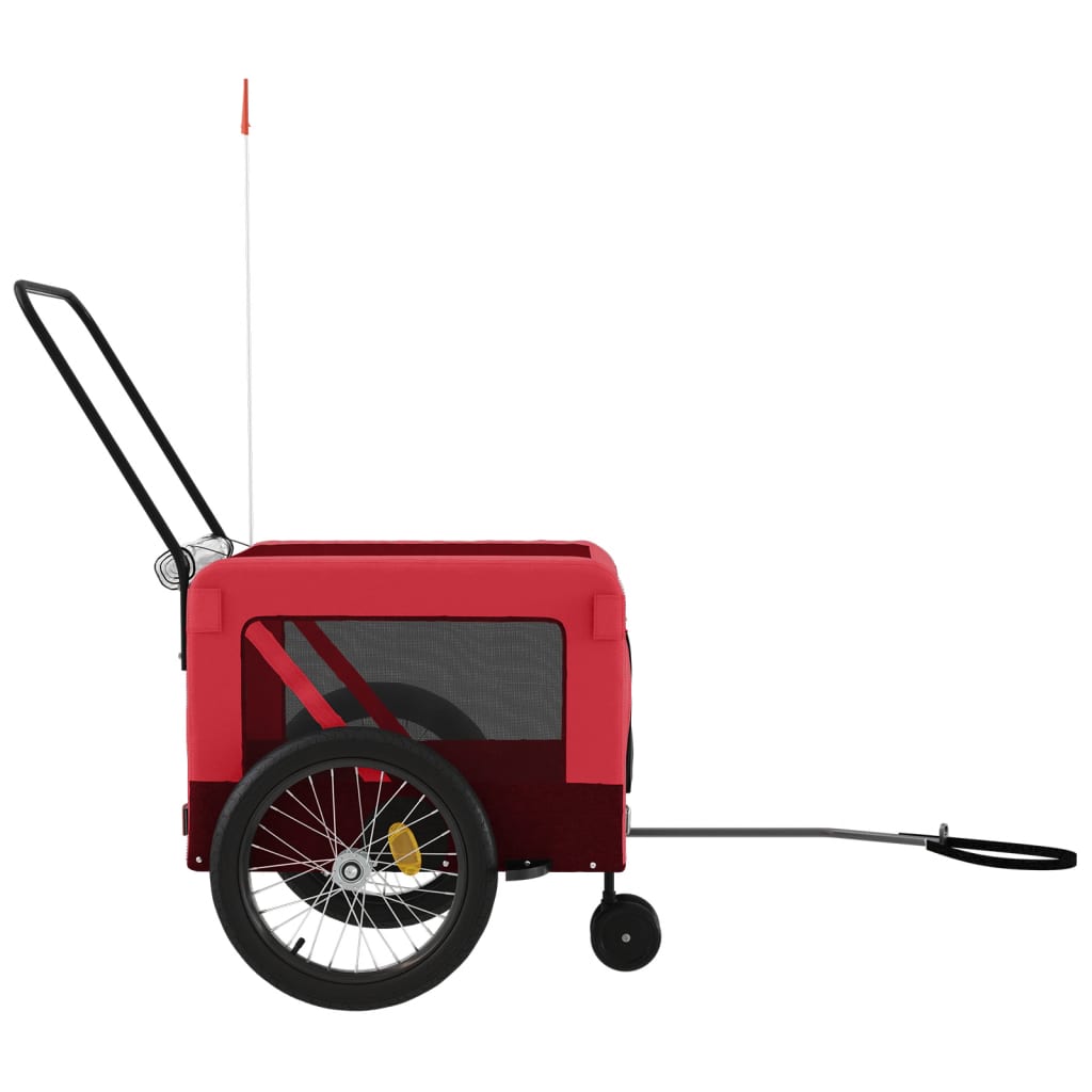 vidaXL Remorque de vélo pour animaux de compagnie rouge et noir