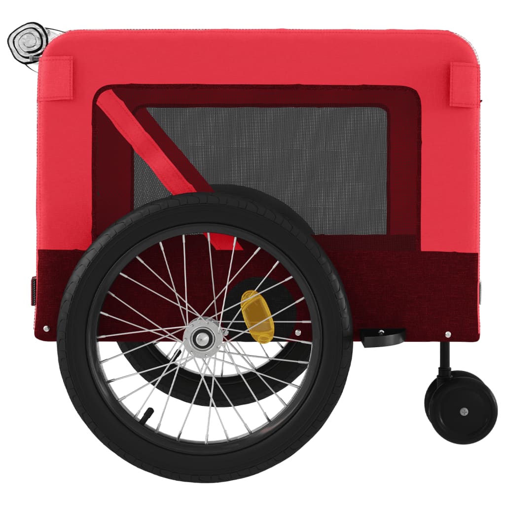 vidaXL Remorque de vélo pour animaux de compagnie rouge et noir