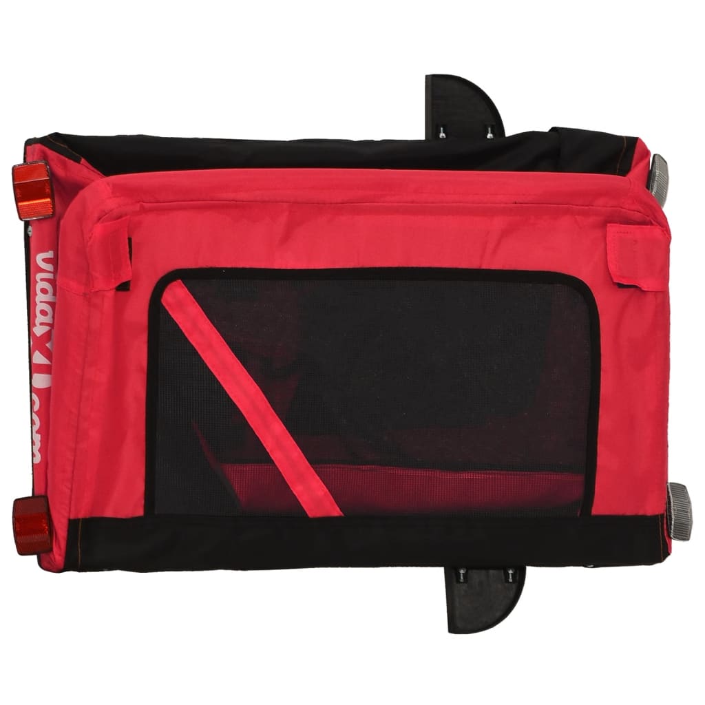 vidaXL Remorque de vélo pour animaux de compagnie rouge et noir