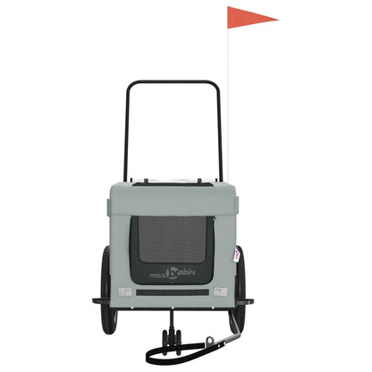vidaXL Remorque de vélo pour animaux de compagnie gris et noir