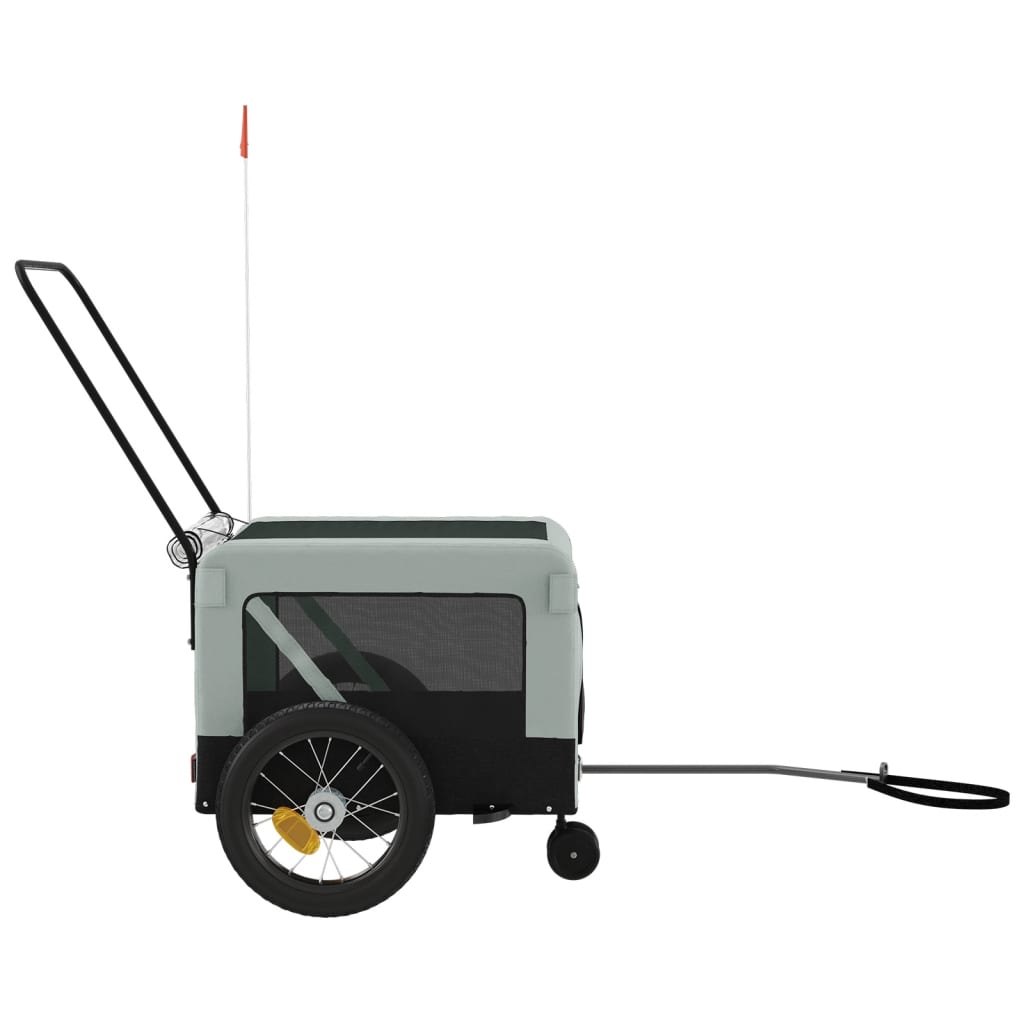 vidaXL Remorque de vélo pour animaux de compagnie gris et noir