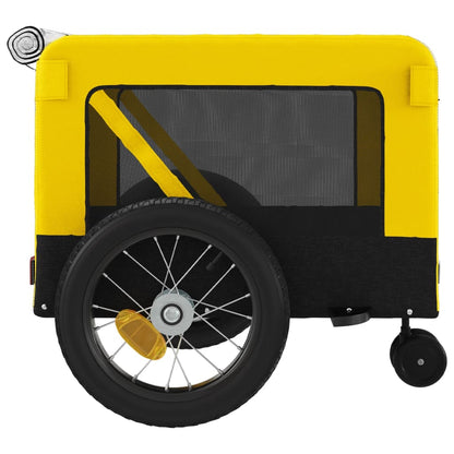 vidaXL Remorque de vélo pour animaux de compagnie jaune et noir