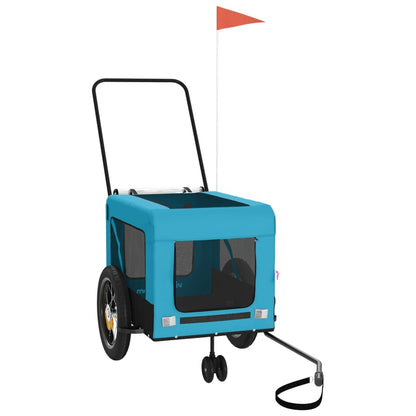 vidaXL Remorque de vélo pour animaux de compagnie bleu et noir