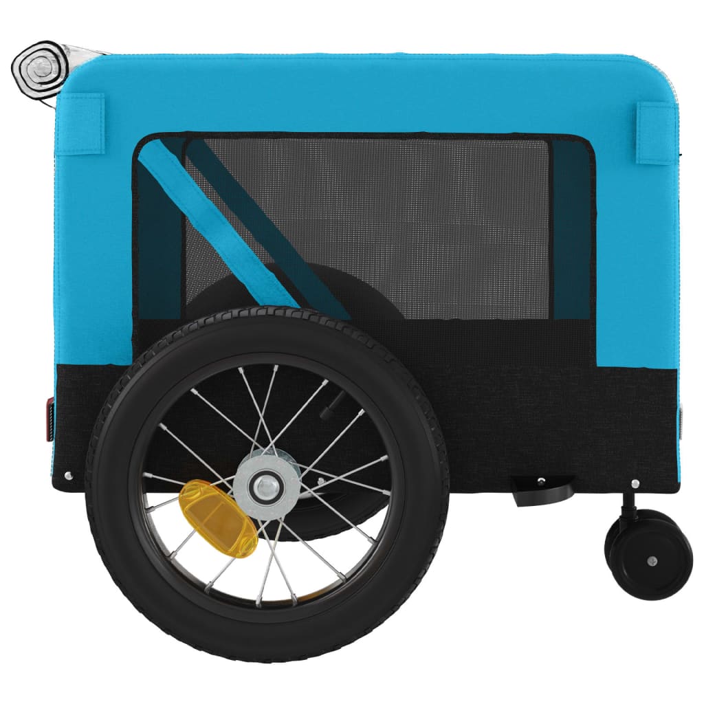 vidaXL Remorque de vélo pour animaux de compagnie bleu et noir