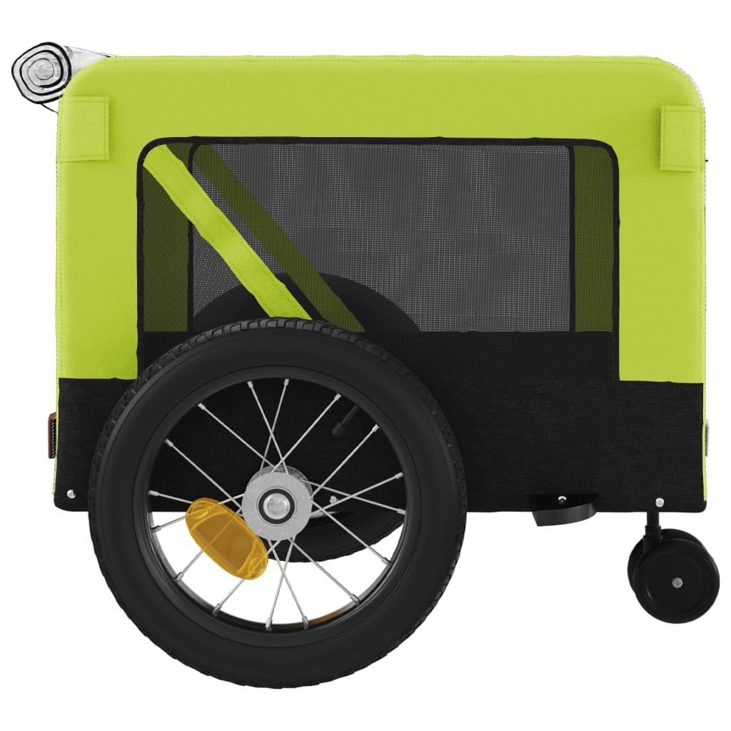 vidaXL Remorque de vélo pour animaux de compagnie vert et noir