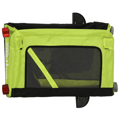 vidaXL Remorque de vélo pour animaux de compagnie vert et noir