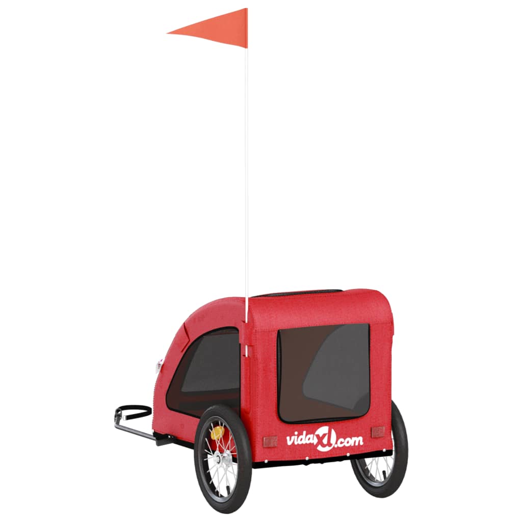 vidaXL Remorque de vélo pour animaux de compagnie rouge