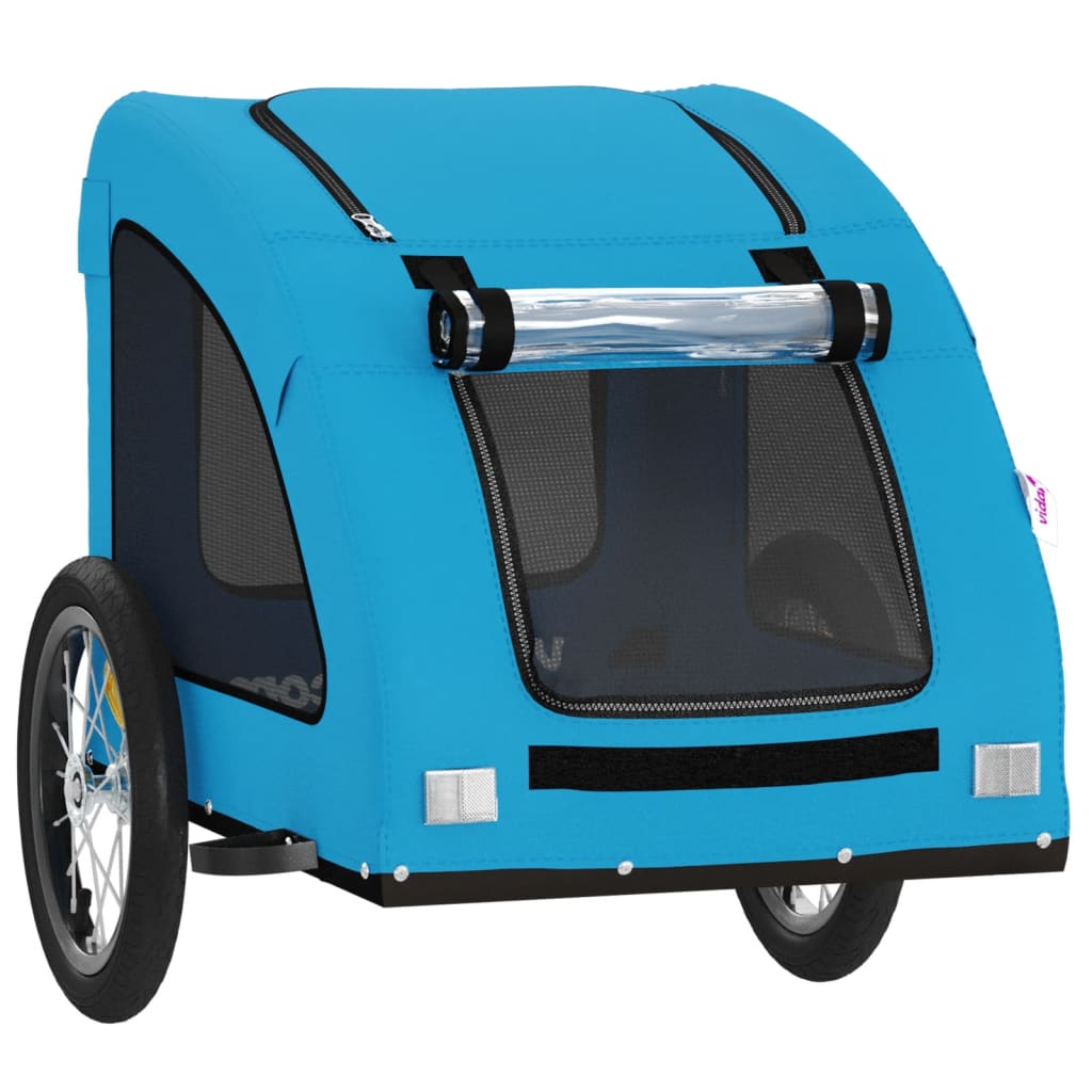 vidaXL Remorque de vélo pour animaux de compagnie bleu