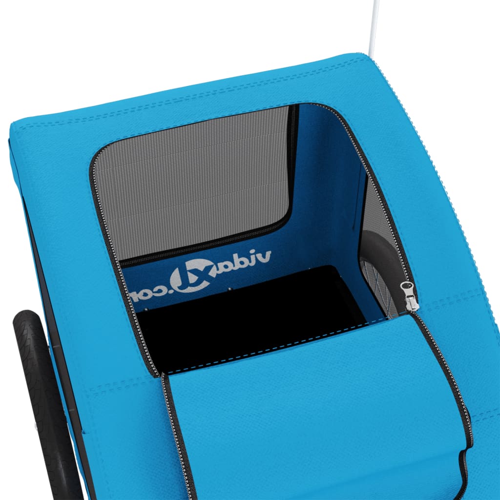 vidaXL Remorque de vélo pour animaux de compagnie bleu