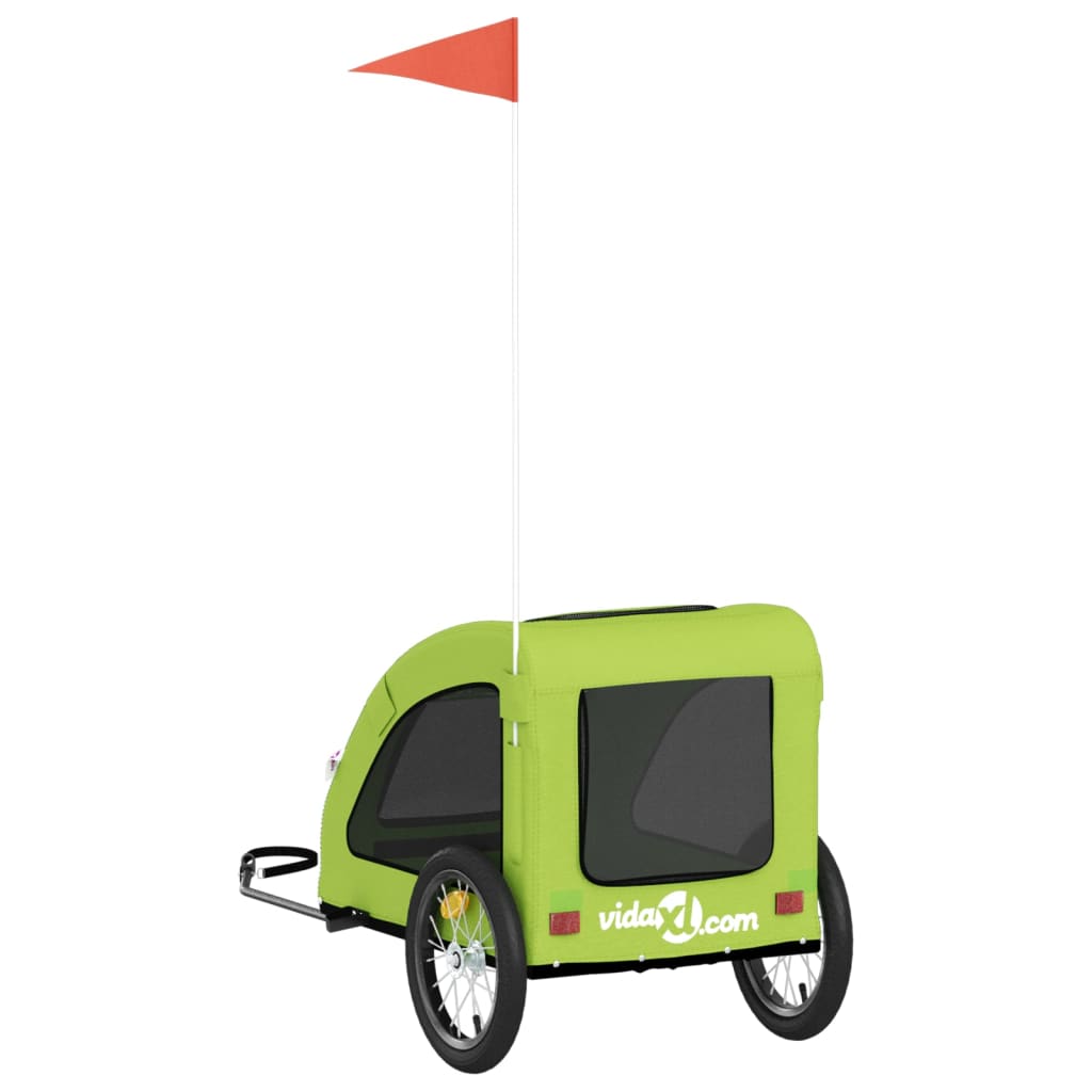 vidaXL Remorque de vélo pour animaux de compagnie vert