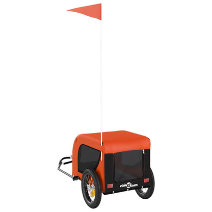 vidaXL Remorque de vélo pour animaux de compagnie orange et noir