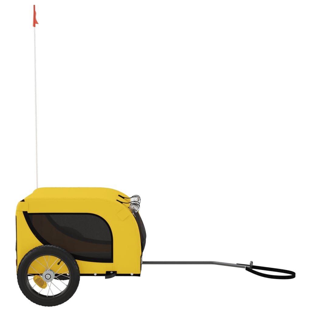 vidaXL Remorque de vélo pour animaux de compagnie jaune et noir