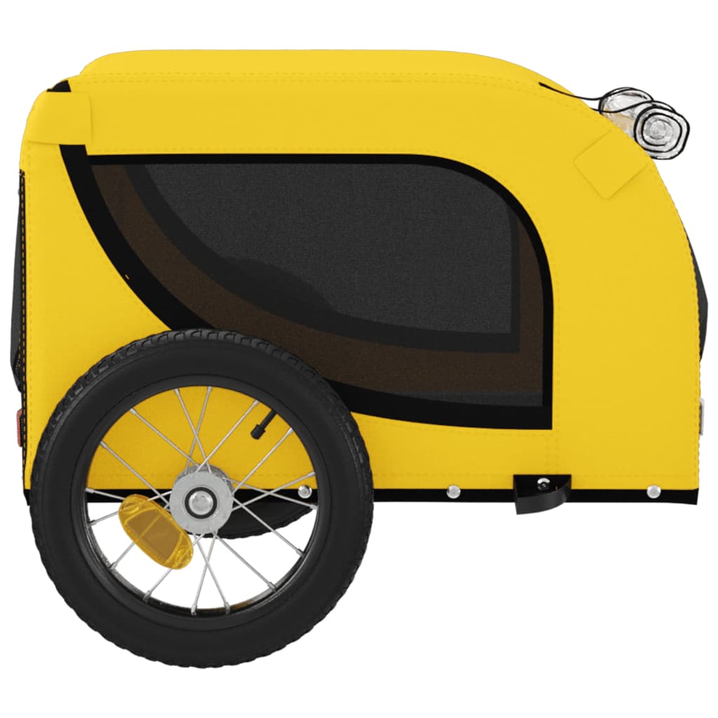 vidaXL Remorque de vélo pour animaux de compagnie jaune et noir