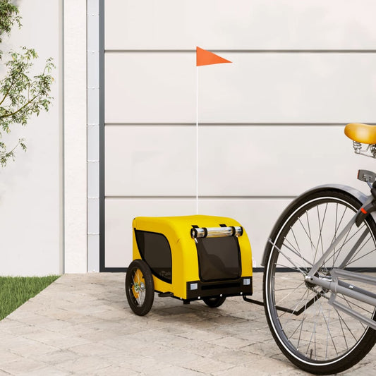 vidaXL Remorque de vélo pour animaux de compagnie jaune et noir