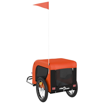 vidaXL Remorque de vélo pour animaux de compagnie orange et noir