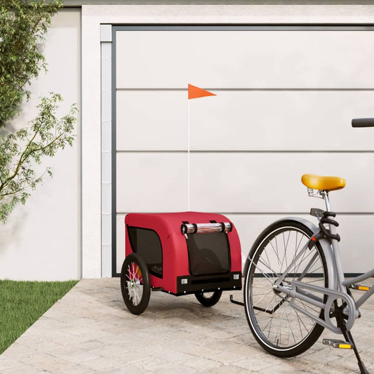 vidaXL Remorque de vélo pour animaux de compagnie rouge et noir