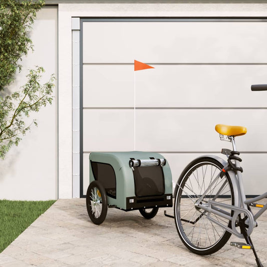 vidaXL Remorque de vélo pour animaux de compagnie gris et noir