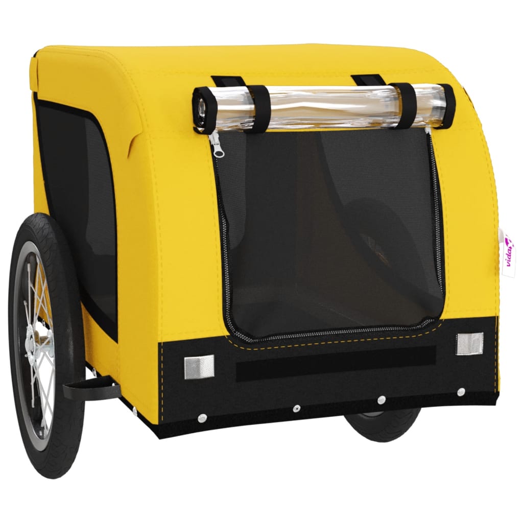 vidaXL Remorque de vélo pour animaux de compagnie jaune et noir